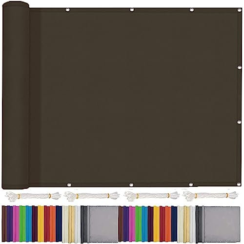 Voile d'ombrage Rectangulaire 1.2 x 5 m Anti-âge en Polyester Toile d ombrage Imperméable avec Le Kit de Fixation pour Jardin Camping Crème, Gris Foncé