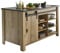 Furn.Design Kücheninsel Unterschrank Used Wood hell und anthrazit/grau Küchenschrank freistehend mit viel Stauraum Handtuchhalter und Scheunentorbeschlag 162 x 77 cm Stove (Kücheninsel)