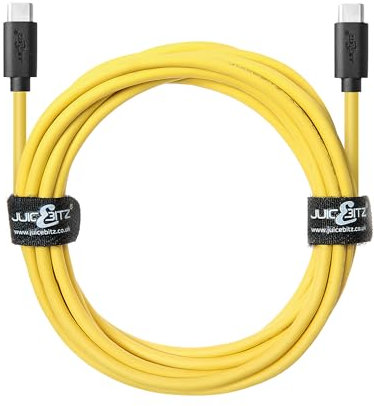JuicEBitz Phone Charger Cable, USB C to USB C Cable 2m, USB Cable, 480mbps, Fast Charger USB C Compatible with Samsung Galaxy, Google Pixel, iPad, LG, Huawei, iPhone 15 + More, Yellow