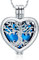 Tree of Life Urn Necklaces for Ashes Heart Shape Cremation Jewelry Memorial Keepsake Jewelry Gifts for Women Men Memorial Lockets Ashes Holder for Pet (Silver-blue)