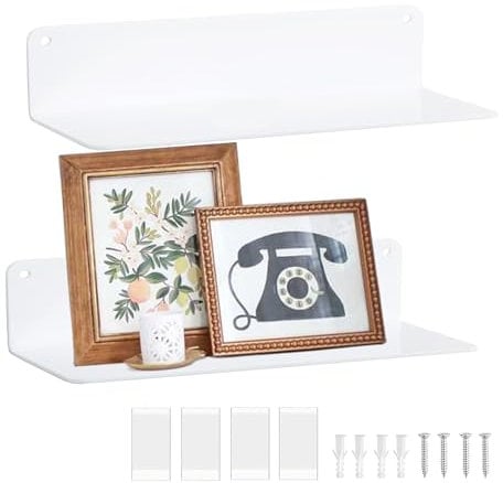Dantolo Étagère Murale, 30 cm Petite Tablette Murale,Etageres Murales pour Salon, Cuisine, Chambre, Salle de Bain,Lot de 2