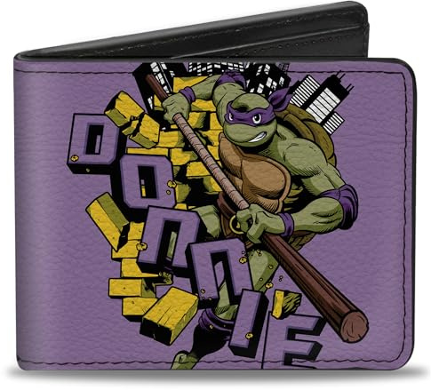 Nickelodeon Geldbörse Bifold Teenage Mutant Ninja Turtles Donnie Action Pose Lila Veganes Leder, 4.0 x 3.5, Casual
