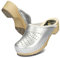 BeComfy Sabots en Cuir pour Femme Mules à Talons en Bois Métallique Or Argent Rouge 35 36 37 38 39 40 41 EU (Acier, Système Taille Chaussures EU, Adulte, Numérique, Large, 36)
