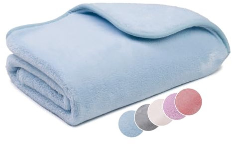 liebling Kuscheldecke Kids Cashmere Feeling Kinder Decke 75 x 100 cm, Hellblau, Premium Sofa Decke, Dicke warme Wohndecke, 500 gr. / m²