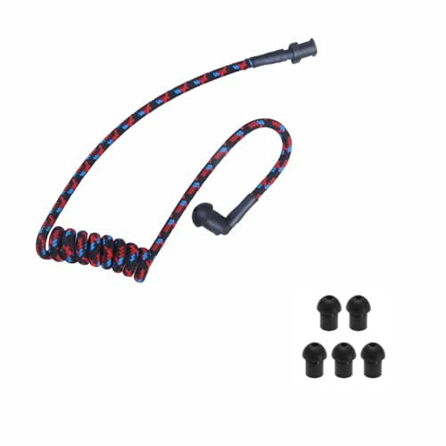 stdgove Acoustic Coil Tube Mixed Color Colorful Replacement with Silicone Small Ear Tips Buds for Right Left Ears for Two Way Radio Walkie Talkie Air-Tube Earpieces (Black+Blue+Red)