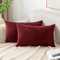 EMEMA Kissenbezug 40x60 cm Kordsamt Kissenbezüge Dekokissen Sofakissen Cord Kissenhülle Zierkissenbezug Kord Dekorative Weiche für Sofa Wohnzimmer Schlafzimmer 2er Set WeinRot