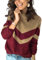 HEYPORK Damen Herbst Winter Warm Bequem Pullover Casual Mode Strickjacke Strickpullover Frauen Herbst/Winter Pullover Patchwork Strickpullover Pullover(I Rot, M)