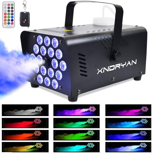 Fog Machine 500W Smoke Machine with 18 RGB LED & Wireless Remote Control, Suitable for Party, Disco Dj Effect, Wedding, Stage Performances, Halloween