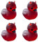 4ST Duckieville Enten Statue, Ducksville Enten Figuren, Gotische Enten Skulptur, böse Ente aus Kunstharz, Rot Teufels Enten, Punk-Tierfigur, Teufels Ente Tisch Deko Geschenk für Gothic-Liebhaber