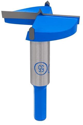 Skweawert Forstner Drill Bit 2-5-32 Inch / 55mm Tungsten Carbide Wood Hole Saw Auger Opener Hex Handle 2.17 Woodworking Hinge Hole Drilling Boring Bit Cutter for Pressed Board Plastic Wood