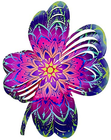 ORFOFE Élégante Décoration De Jardin en Métal À 4 Feuilles Jardin Éolien 3D pour Décoration De Jardin Art Décoratif À Suspendre pour Lextérieur