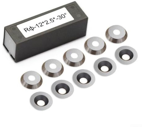 Oniissy 10 x Hartmetall-Wendeschneidplatten, Rundmeißelschneider, Holzdrehwerkzeug, 12 mm, runde Hartmetalleinsätze für Drechseln, für volle und professionelle Holzdrehwerkzeuge, Ersatzschneider