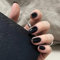 32 PCS Black Short Press On Nails Kit- French Tip Stick On Nails with Glue and Tools, French Fake Nails for Girls Women Nail Art at Home DIY Manicures 9