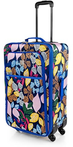 ITACA - Valise Souple Grande Taille à roulettes Ultra Légère Soute Avion 23kg Valises Moyenne Pas Cher XL., Bleu