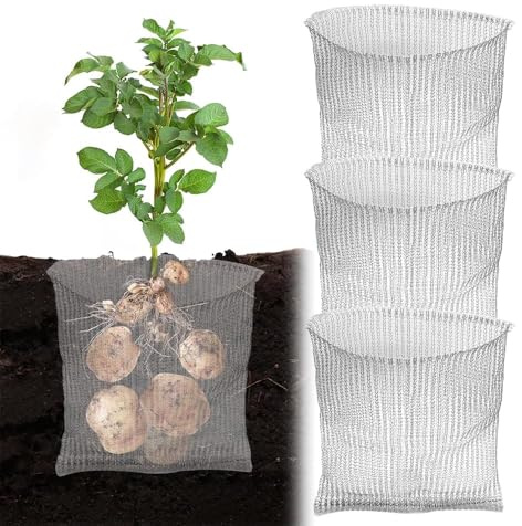 yotutun 3 Stück Wurzelschutz aus Edelstahl für Pflanzen 40x45 cm, Wühlmauskorb Wühlmausgitter Pflanzkorb Wühlmausschutz Metallnetzbeutel Drahtkörbe für Pflanzen Beeren Gemüse Wurzelschutz