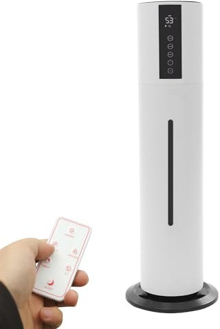 Humidificador de aire 8L, ajustable, silencioso, con temporizador de control remoto, funciones de esterilización, boquilla doble giratoria de 360°, humidificador para dormitorio, bebés y plantas, 22 x