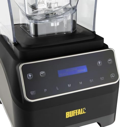 Buffalo Digital Silent Bar Blender 1.8Ltr HX583 | Variable speed and time control functions allow precise blending, with built-in motor overheat protection for safety.