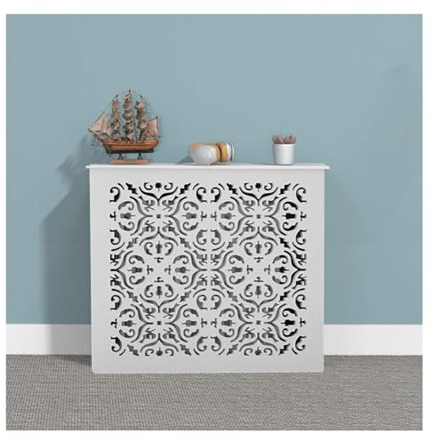 Qulamrdk Heizkörperverkleidung Weiß Lackiert Schrank Heizkörper Abdeckung Heizungsabdeckung Geeignet für Korridore, Eingänge, Saubere Räume, Wasserdichtes Weiß(50x60x20cm)