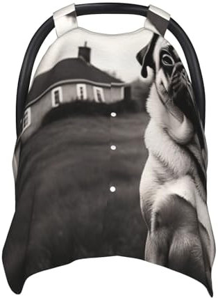 UFO-Baby-Sitzbezug mit Mops-Motiv, weicher Baby-Stillbezug, Kinderwagen-Bezug für Mädchen und Jungen