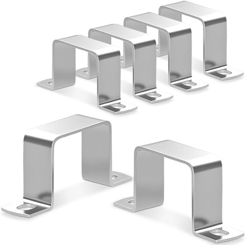 sturiz 6 Pcs 60x60mm Abrazaderas de Tubo Cuadradas de Acero Inoxidable 304 en Forma de U Abrazadera Metalicas Cuadrada para Puertas de Entrada Ventanas Tuberías de Suministro de Agua y Otras Tuberías