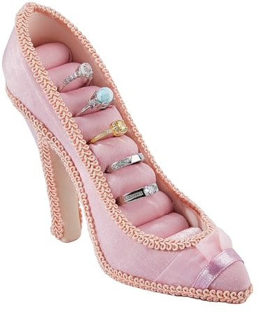 DICOSMETIC 1 pièce de rangement de bijoux à talons hauts porte-bagues porte-bijoux petit présentoir à bijoux rose à talons hauts organisateur pour femmes femmes décoration de la maison bijoux magasin
