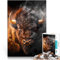 Mustermontage Bison aus Feuer Teenager 2000 Teile Puzzle 70x100cm Jedes Stück ist einzigartig – Anspruchsvolles Familienspiel für ab 14 Jahren