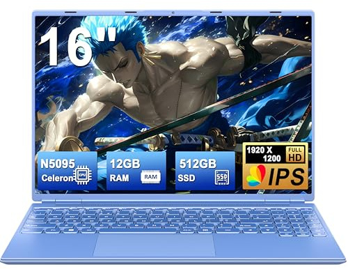 NOTODD Win 11 Laptop Notebook 12 + 512 GB 1 TB SSD Erweiterung, – Blue-B