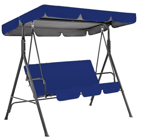 Hollywoodschaukel Dachbezug,Universal Ersatzdach Gartenschaukel 3 Sitzer, Wasserdicht Und Uv-Schutz Ersatzdach FüR Hollywoodschaukel,Blau,142 * 120 * 18cm