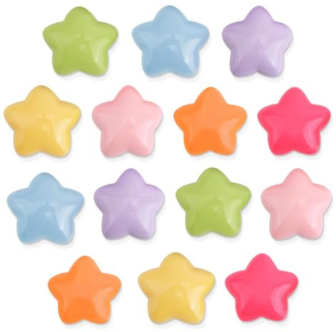 14pcs Mini Star Fridge Magnets, Cute Magnetic Colorful 3D Tiny Small Star Magnets for Locker Whiteboard Refrigerator School Office