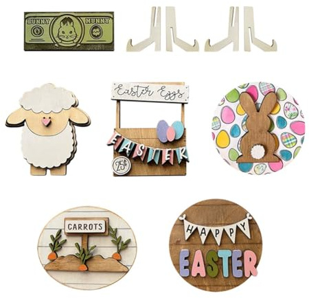 Ujjdwiurgh Easter Wooden Crafts Layered Tray Decoration Decoration Home Scene Decoration 2 Easy Install