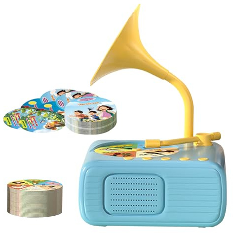 Tocadiscos para niños Juguete Sensorial Musical, Máquina Cuentacuentos | Pequeño Tocadiscos Juguete Sensorial Musical para Educación Musical Temprana, Juego Imaginativo y Nostálgico