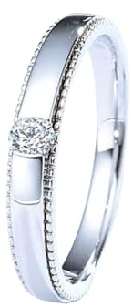 Wycian Engagement Ring Diamond Ring Platin Rosegold Silber PT950 mit 0,13 CT Diamant Größe 62 (19.7) Massiv, Nicht Plattiert Modern für Schwester Hochzeit Schmuck