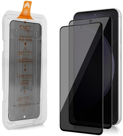 Hengnewro 2 Piezas Privacidad Protector de Pantalla para Samsung Galaxy S23 FE Antiespias Cristal Templado, [Instalación Automática], Dureza 9H [Sin Burbujas]