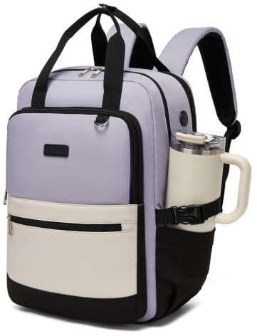 Kono Mochila para Portátil Mujer 15,6 Pulgadas para Universidad y Trabajo | Gran Capacidad, Ligera, Compartimento para Portátil, Bolsillo Antirrobo, Bolsillo para Botella Grande, Campus, Viajes