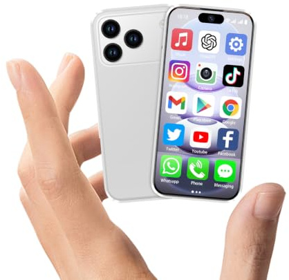 Mini Smartphone,4G Mini Phone Unlocked,World's Smallest Mobile Phones | 3.8Touch Screen,Google Play,2GB+16GB,Android 12,Dual Camera,GPS,Face ID,2000mAh,Backup Small Phones for Kids