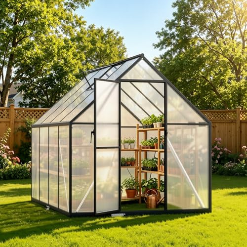 Peviasot Serra da giardino in alluminio, 224 x 170 x 195 cm, resistente ai raggi UV, telaio rinforzato, stabile e resistente alle intemperie, per giardino, resistente all'inverno, alla grandine