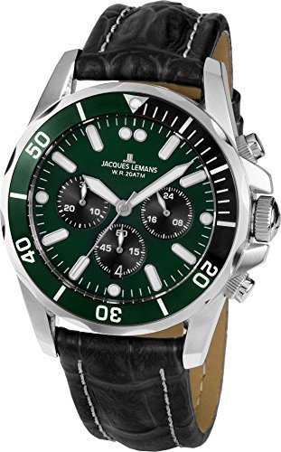 JACQUES LEMANS Herrenuhr Liverpool massiv Edelstahl Chronograph 1-1907Z
