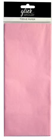Glick Lot de 4 feuilles de papier de soie rose clair, chaque feuille de papier de soie rose clair, 750 mm x 500 mm, papier de soie rose clair pour emballage cadeau, anniversaire