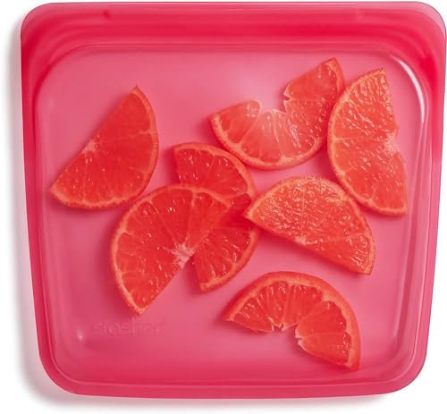 Stasher - Sacchetto per uso alimentare, 100% silicone, riutilizzabile, 450 ml, lampone
