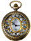 JewelryWe Taschenuhr Retro Sonnenblume Hohe Openwork Analog Quarz Uhr mit Halskette Kette Uhren Pocket Watch Geschenk Bronze