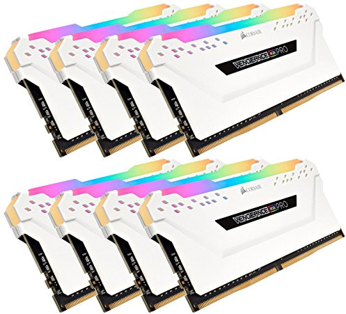 Corsair Vengeance RGB PRO 128 GB (8 x 16 GB) DDR4 3000 MHz C16 XMP 2.0 Enthusiast RGB LED Illuminated Memory Kit - White