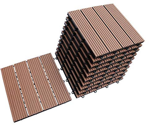 Top-Multi WPC Holz Fliese 30x30cm Light Brown 8m²
