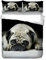 Sticker Superb Junge Mädchen Bettwäsche Tier Bettbezug, Gelbe Katze Schwimmen Schwarzer Welpe Und Mops, Polyester Bettbezug (Mops, 135 x 200 cm)