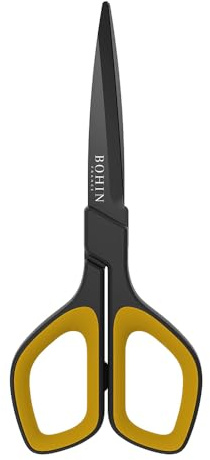 BOHIN France Forbici per Uso Domestico - Leggere e Resistenti, Rivestite in Titanio, Forbici per Taglio di Tessuti e Carta, Acciaio Inox, 16cm - 1 Pezzo