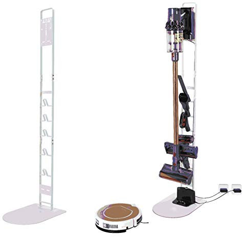 Luchs Ständer für Dyson Rowenta Philips Xiaomi Akkusauger - Organizer für Dyson V6,V7,V8,V10,V11,DC30,DC31,DC34,DC35 Standfuß Halterung Rahmen - Robo (Weiss)