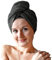 HOMELEVEL Frottee Haarturban Turban mit Knopf für Erwachsene aus 100% Baumwolle, saugstark, Stabiler Halt (Erwachsene 1 x Anthrazit)