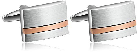 KnBoB Edelstahl Herren Manschettenknöpfe Silber Bogen Form Manschettenknopf für Geschäft Hochzeitstag und Alltag