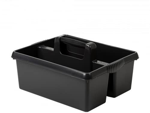 Kitchen Tidy Organiser Cleaning Caddy Multipurpose Cleaning Tools Storage Caddy with Strong Plastic Carry Handle – Black