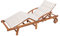 HOBBYGARDEN Auflagen für Deckchair, Kissen für Liegenauflage, Gartenliege Auflage, Polsterauflage für Sonnenliege, Produktabmessung 185x56x4 cm, Ecru mit Streifen