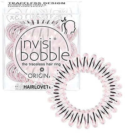 invisibobble Original Haargummis Mädchen I 3x Rosa Haargummi Spirale Durchsichtig Damen I Zopfgummi designed im Herzen Münchens